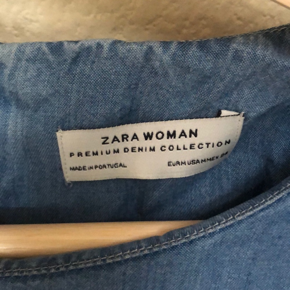 Zara Denim Bell Sleeve Dress - Picture 5 of 7